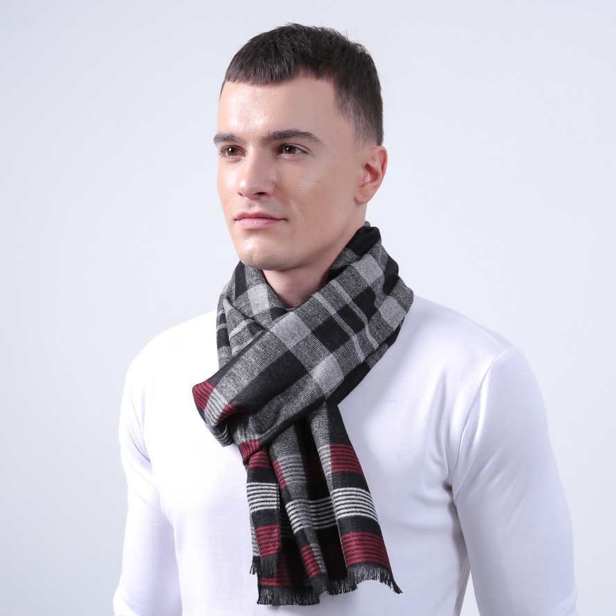 Шарф чоловічий клітинка кашемір FORD 728-134, фото 3