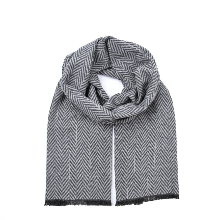 Шарф чоловічий ялинка кашемір сірий ФЕРБ 883-130, фото 1