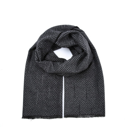 Шарф чоловічий ялинка кашемір чорний ФЕРБ 883-154 Шарф чоловічий ялинка кашемір чорний ФЕРБ 883-154