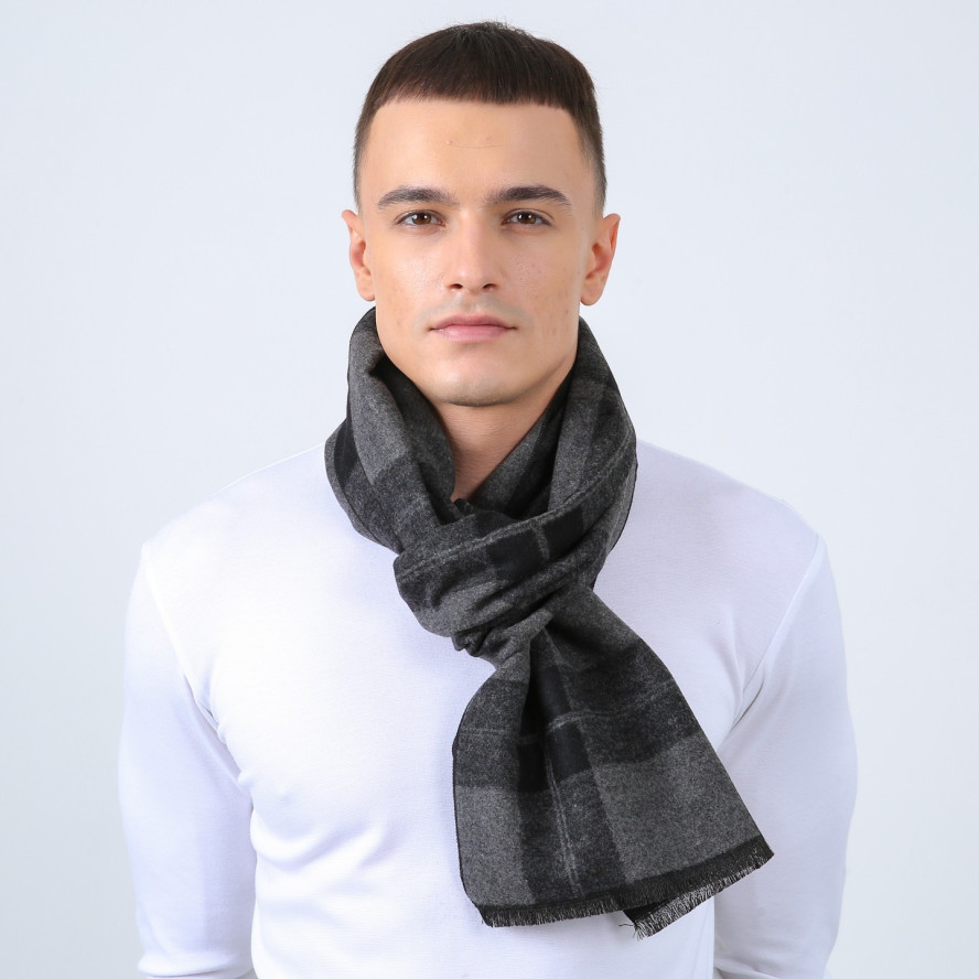 Шарф мужской клетка кашемир ЮДЖИН 883-192, фото 3