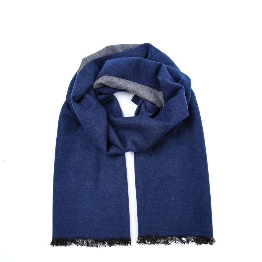 Шарф мужской двусторонний кашемир сине-серый DENIS 883-246, фото 1