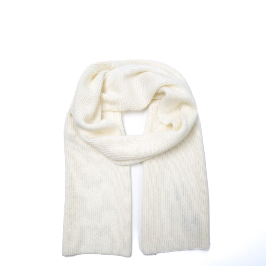 Шарф жіночий однотонний віскоза з ангорою білий ФЛОРАН 937-079, фото 1