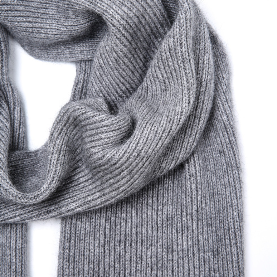 Шарф жіночий однотонний віскоза з ангорою сірий ФЛОРАН 937-093, фото 2