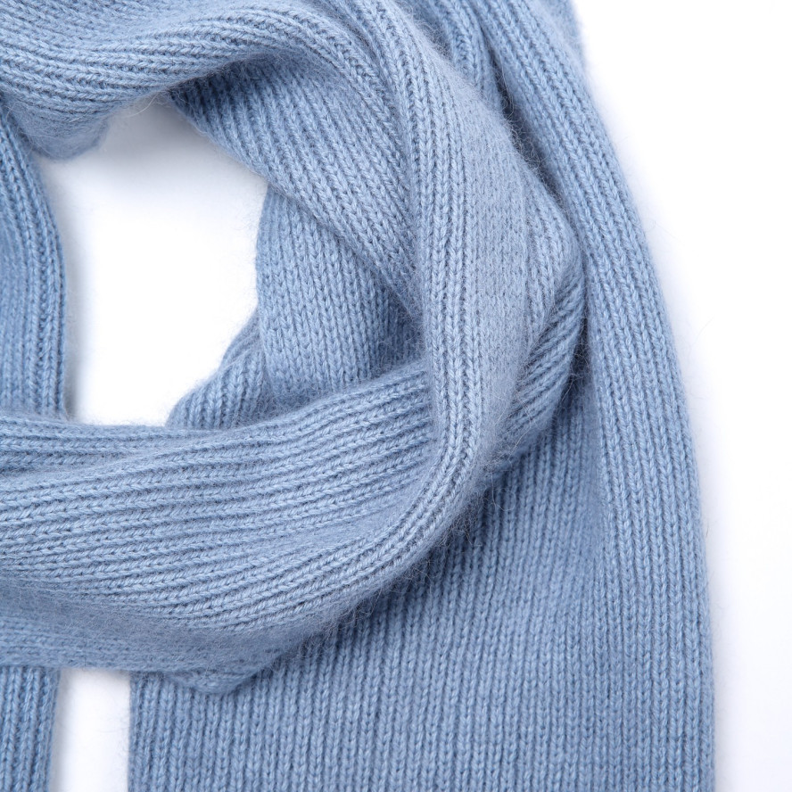 Шарф жіночий однотонний віскоза з ангорою блакитний ФЛОРАН 937-079, фото 2