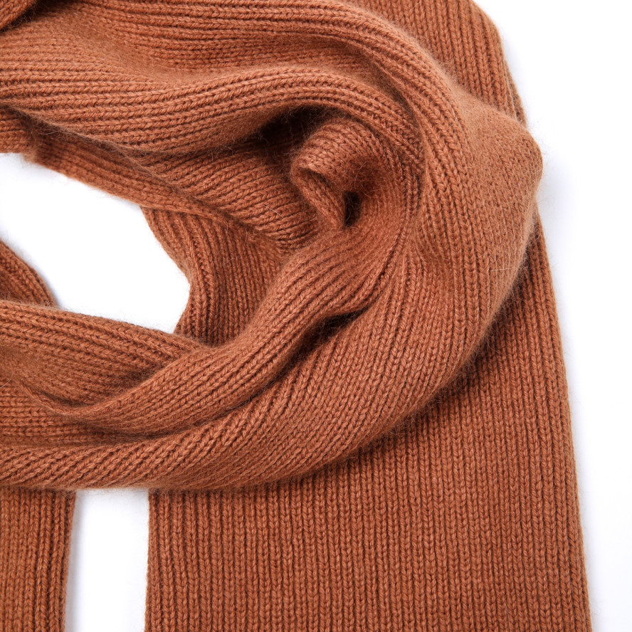 Шарф жіночий однотонний віскоза з ангорою коричневий ФЛОРАН 953-703, фото 2