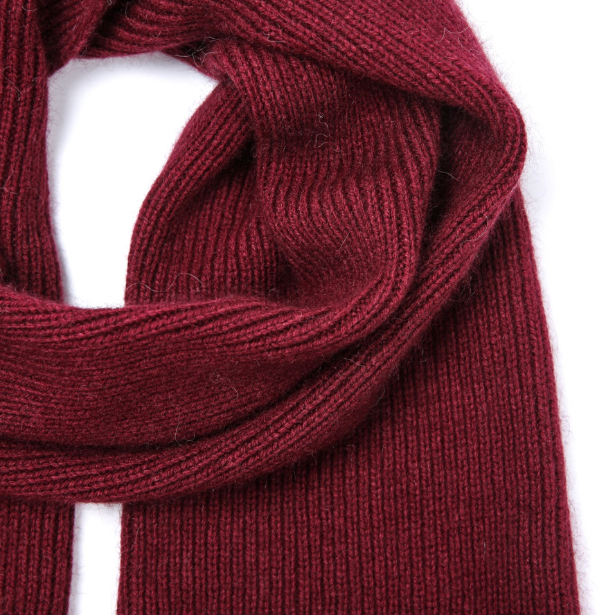 Шарф жіночий однотонний віскоза з ангорою бордовий ФЛОРАН 953-710, фото 2