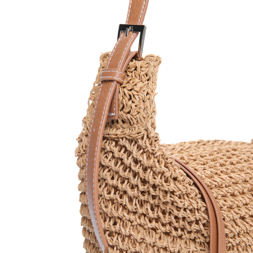 Сумка жіноча плетена папір бежева ЖАСМІН 742-147, фото 3
