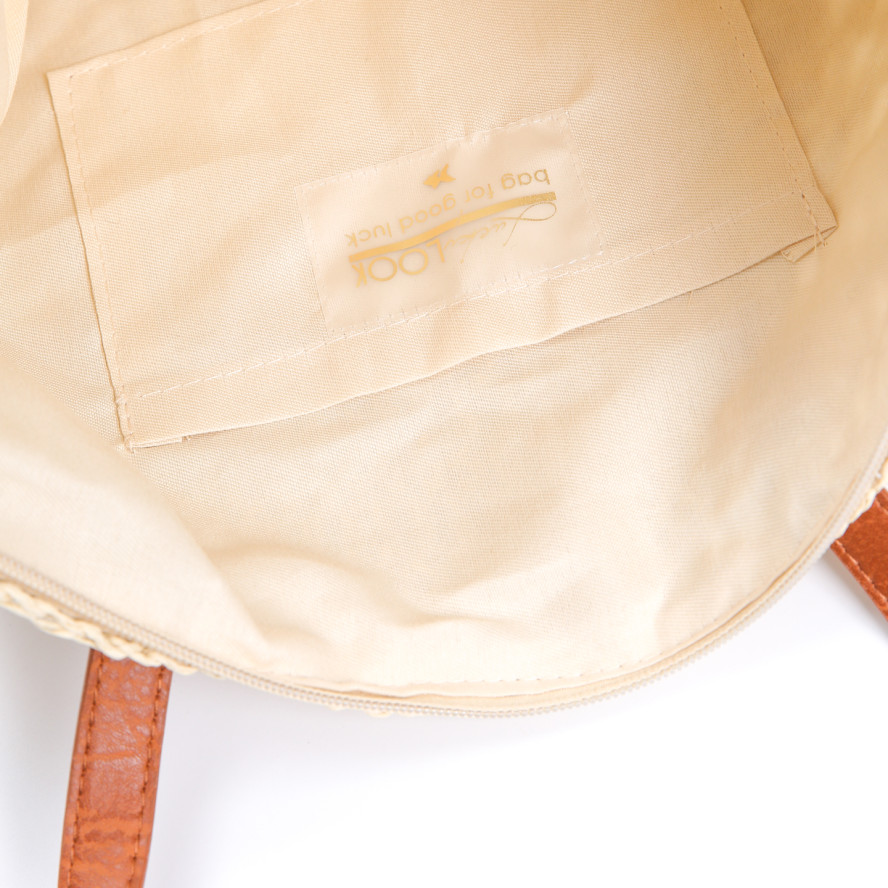 Сумка жіноча плетена папір бежева ЛОРЕЙН 742-178, фото 4