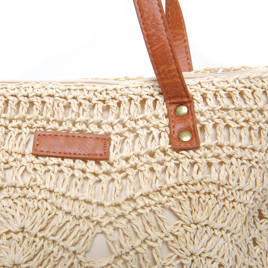 Сумка жіноча плетена папір бежева ЛОРЕЙН 742-178, фото 3