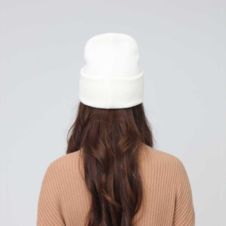 Шапка біні жіноча бавовна молочна DOREEN 232-069, фото 5