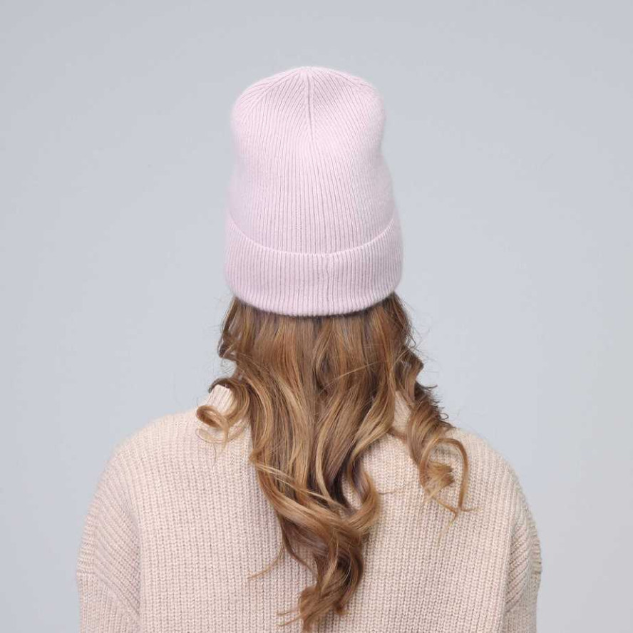 Шапка біні жіноча ангора рожева WILDE 251-985, фото 3