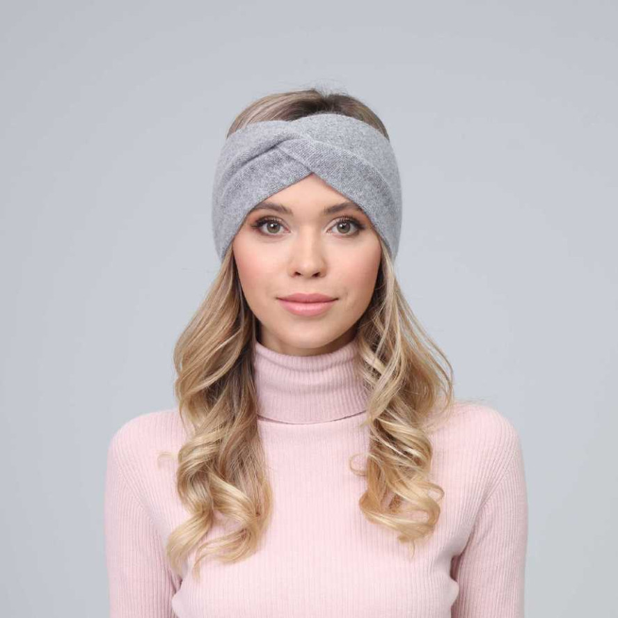 Повязка на голову женская шерсть серая ДЖИНЕТ 256-324, фото 4