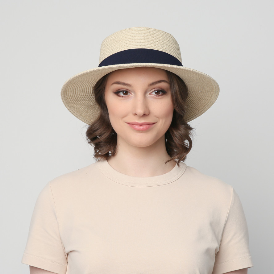 Капелюх канотьє жіночий папір бежевий ALIZ 375-872, фото 5