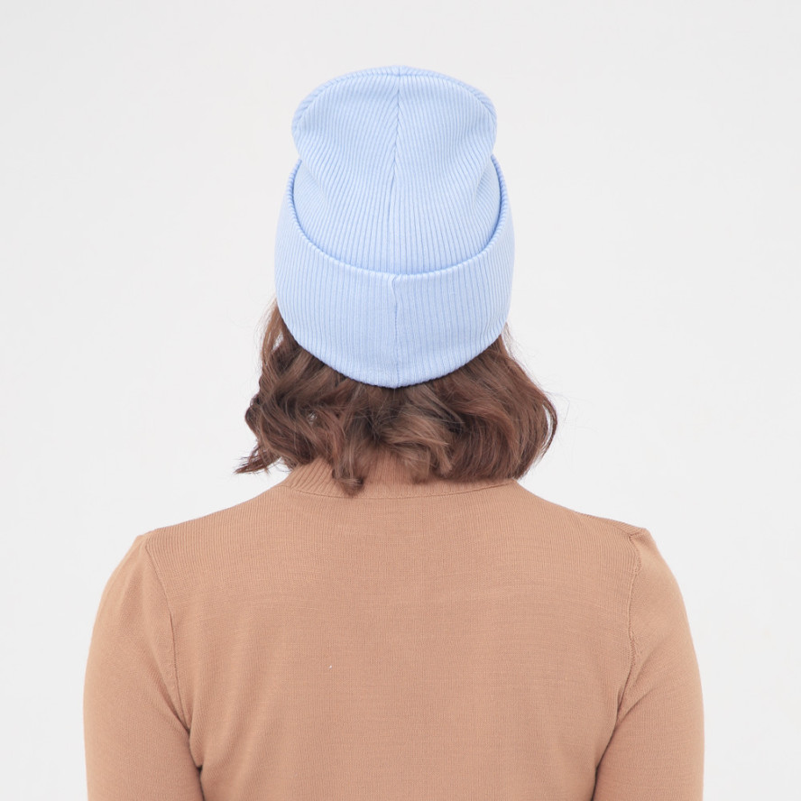 Шапка біні жіноча бавовна блакитна GELATO 644-893, фото 5