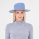 Капелюх канотьє жіночий зі срібним ланцюжок і фігурним верхом фетр блакитний ФОНГ 653-451, фото 6