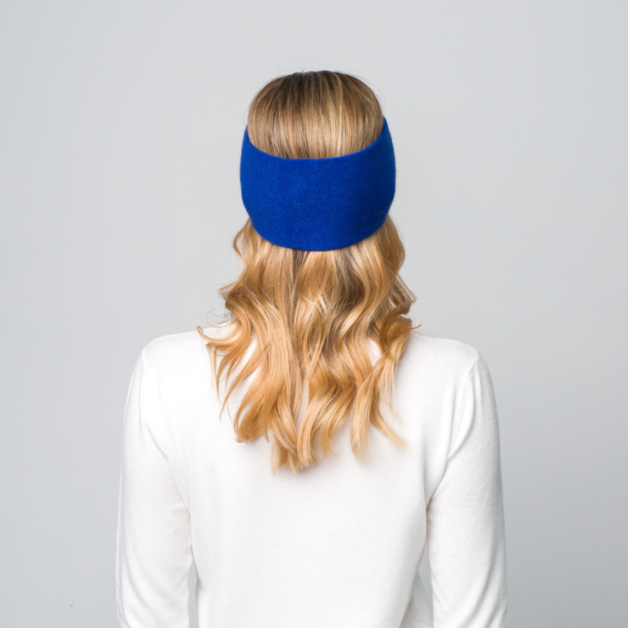 Пов'язка на голову жіноча вовна синя ДЖИНЕТ 659-415, фото 5