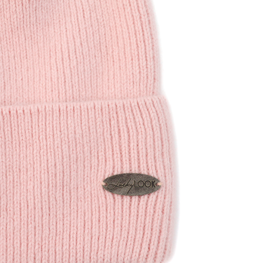 Шапка біні жіноча ангора рожева WILDE 661-937, фото 2