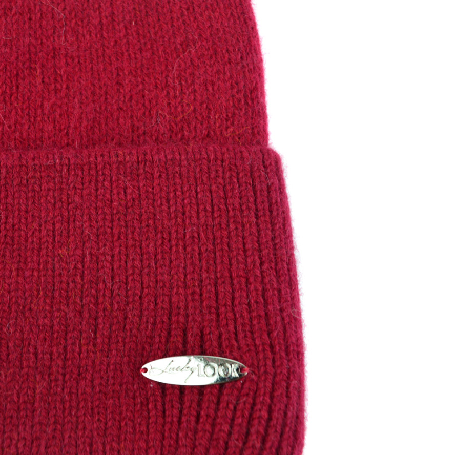 Шапка біні жіноча ангора бордова ISABELLA 685-452, фото 2