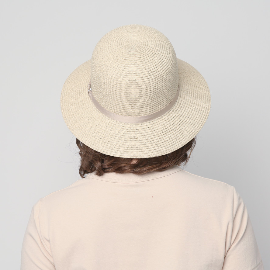 Капелюх із середніми полями жіночий папір бежевий GABRIEL 817-952, фото 6