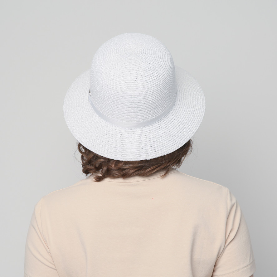 Шляпа со средними полями женская бумага белая GABRIEL 817-969, фото 6