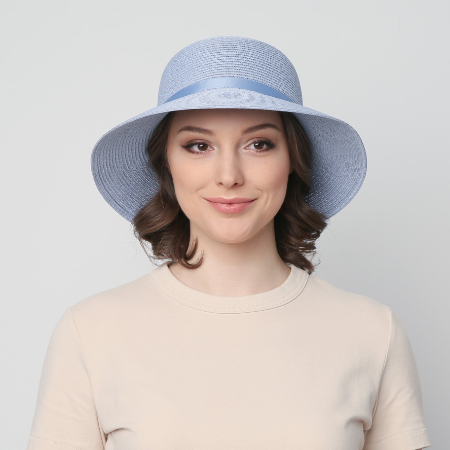 Капелюх із середніми полями жіночий папір блакитний GABRIEL 817-976, фото 5