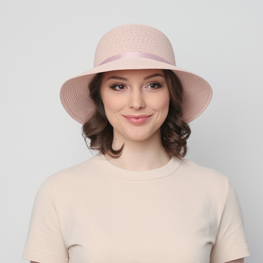 Капелюх із середніми полями жіночий папір рожевий GABRIEL 818-003, фото 5