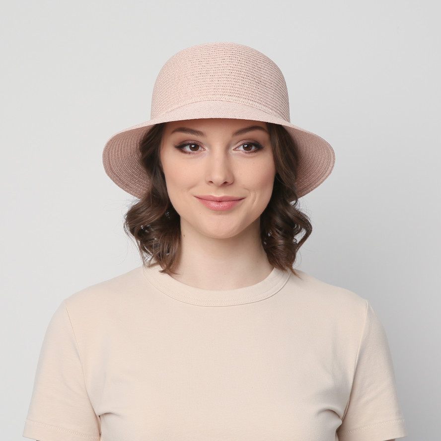 Капелюх з маленькими полями жіночий папір рожевий VERONICA 844-002, фото 5